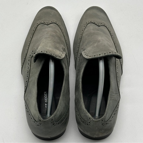 KG Kurt Geiger Men Size 10 / 43 EU Shoe Gray Suede Almond Toe Dress Loafers - Picture 7 of 13